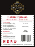 Italian Espresso Coffee, Ground 250g - By Barista Bean Co.