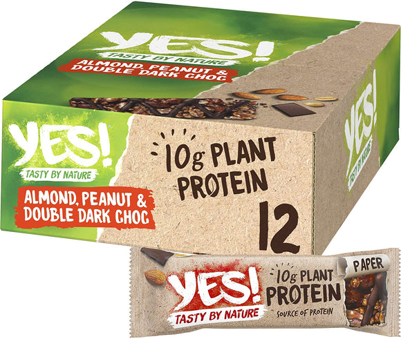YES! Protein - Almond, Peanut & Double Dark Choc Bar (Box of 12 x 45g)